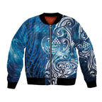 Matariki Galaxy Bomber Jacket Maori Taniko Pattern