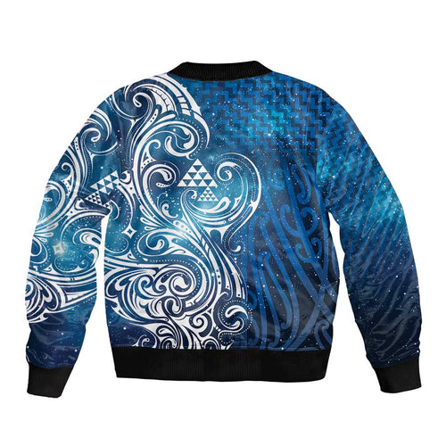 Matariki Galaxy Bomber Jacket Maori Taniko Pattern