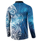 Matariki Galaxy Button Sweatshirt Maori Taniko Pattern