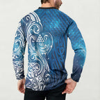 Matariki Galaxy Button Sweatshirt Maori Taniko Pattern