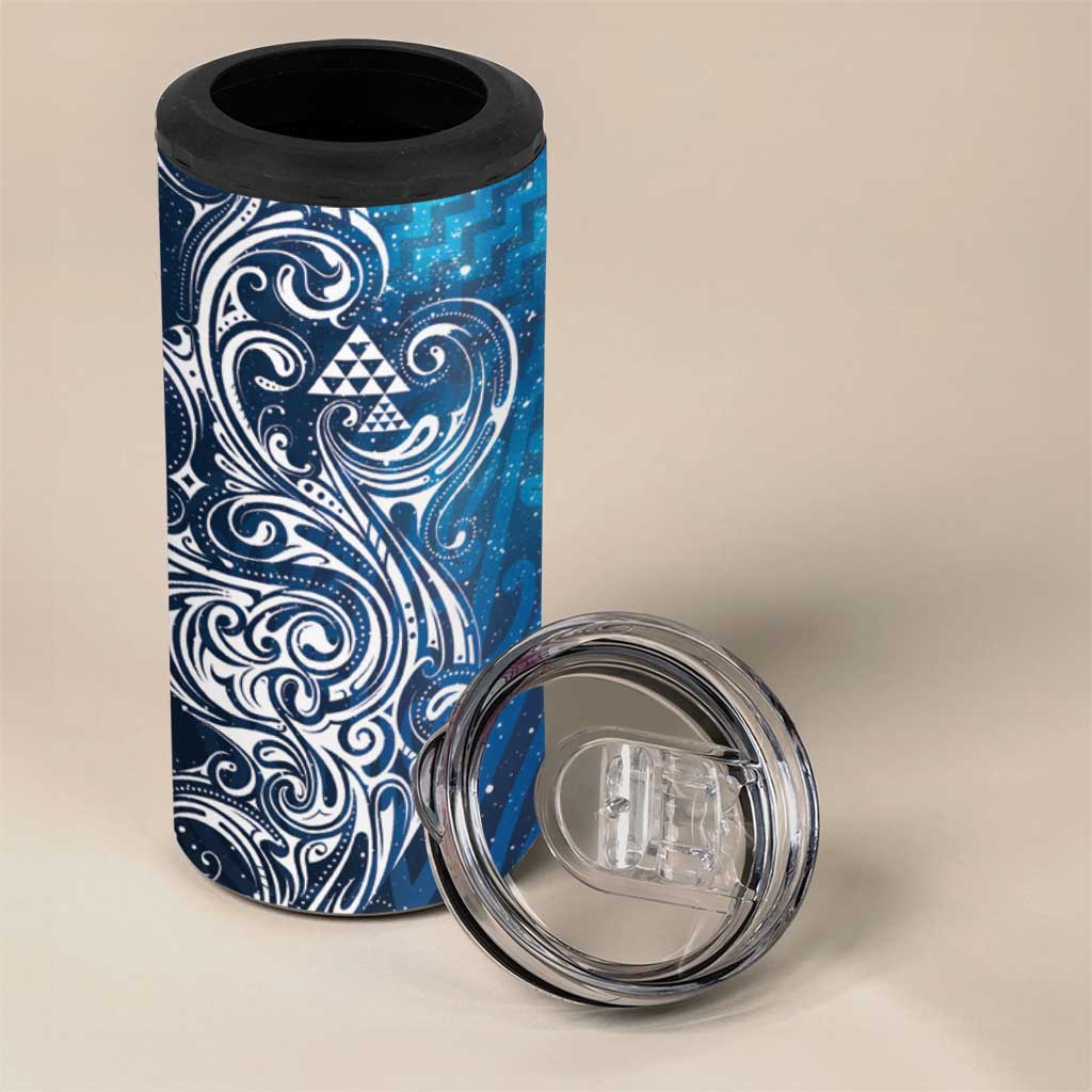 Matariki Galaxy 4 in 1 Can Cooler Tumbler Maori Taniko Pattern