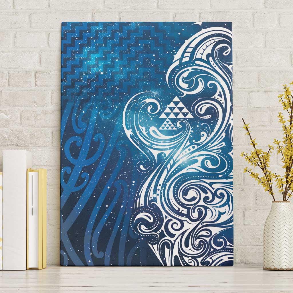 Matariki Galaxy Canvas Wall Art Maori Taniko Pattern
