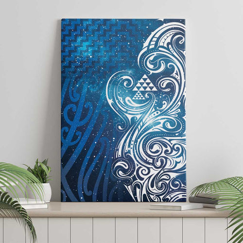 Matariki Galaxy Canvas Wall Art Maori Taniko Pattern