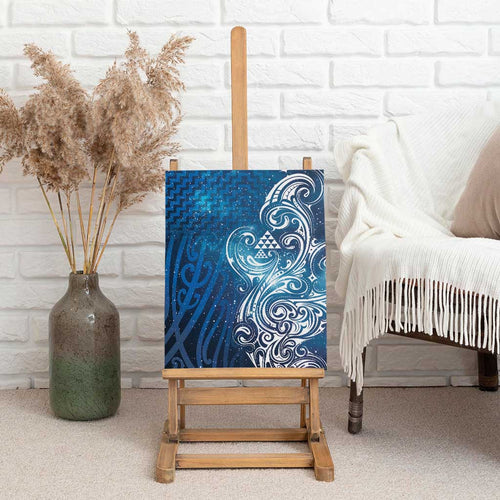 Matariki Galaxy Canvas Wall Art Maori Taniko Pattern