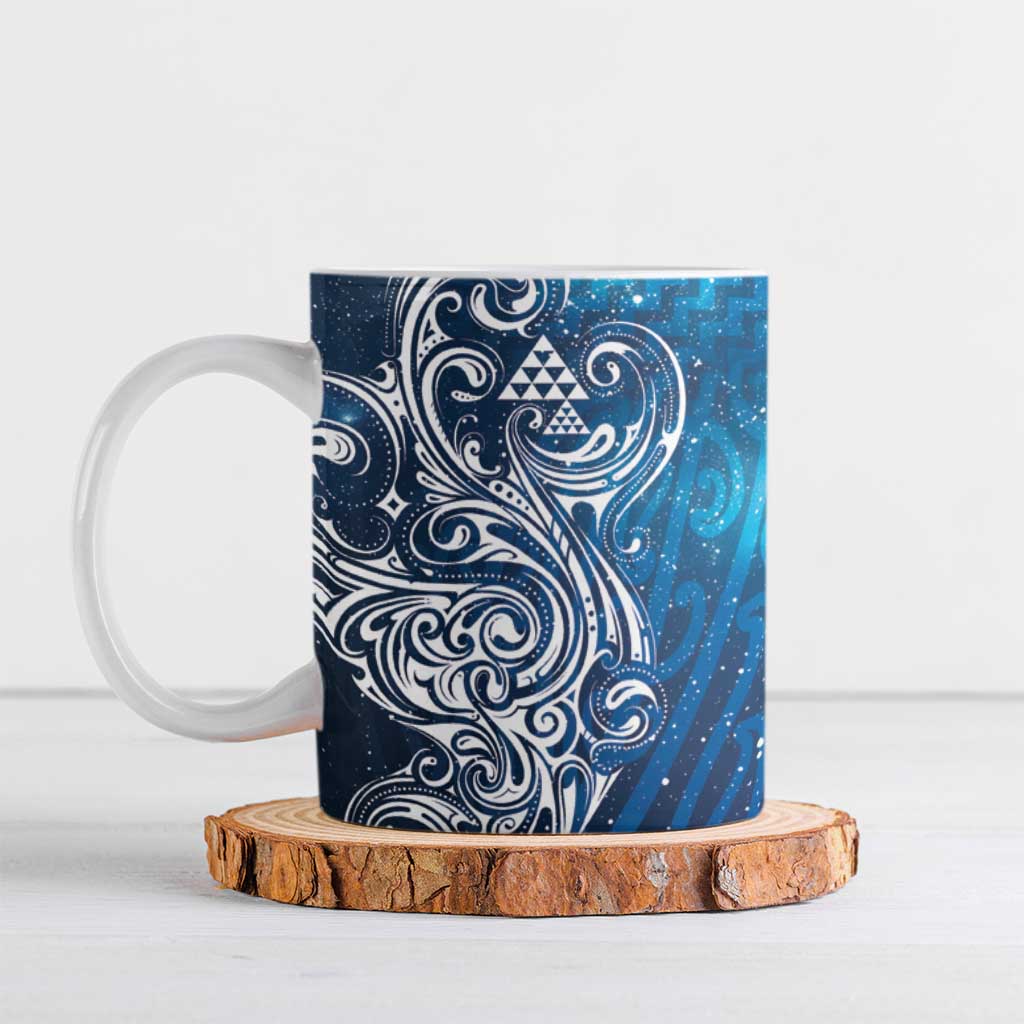 Matariki Galaxy Ceramic Mug Maori Taniko Pattern