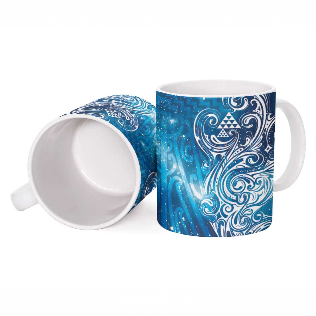 Matariki Galaxy Ceramic Mug Maori Taniko Pattern