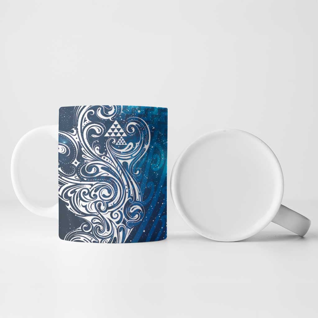 Matariki Galaxy Ceramic Mug Maori Taniko Pattern