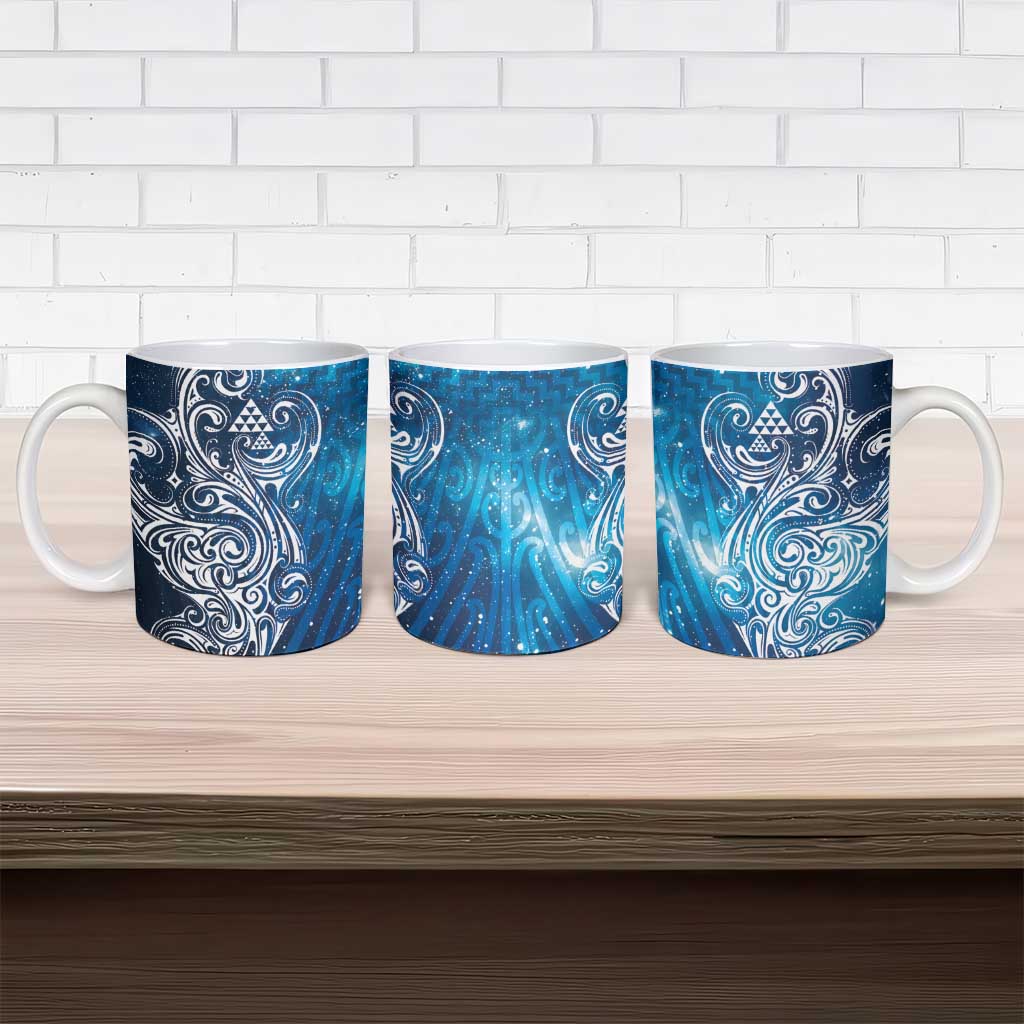 Matariki Galaxy Ceramic Mug Maori Taniko Pattern