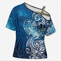 Matariki Galaxy Cross Shoulder Shirt Maori Taniko Pattern