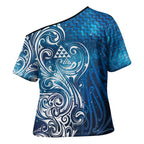 Matariki Galaxy Cross Shoulder Shirt Maori Taniko Pattern