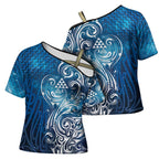 Matariki Galaxy Cross Shoulder Shirt Maori Taniko Pattern