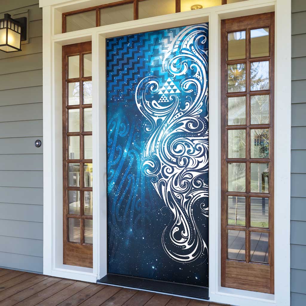 Matariki Galaxy Door Cover Maori Taniko Pattern
