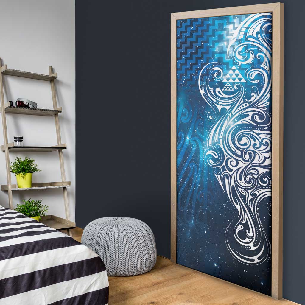 Matariki Galaxy Door Cover Maori Taniko Pattern