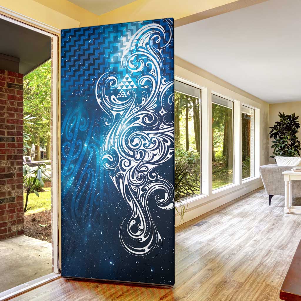 Matariki Galaxy Door Cover Maori Taniko Pattern