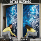 Matariki Galaxy Door Cover Maori Taniko Pattern