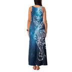 Matariki Galaxy Family Matching Tank Maxi Dress and Hawaiian Shirt Maori Taniko Pattern