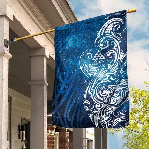 Matariki Galaxy Garden Flag Maori Taniko Pattern