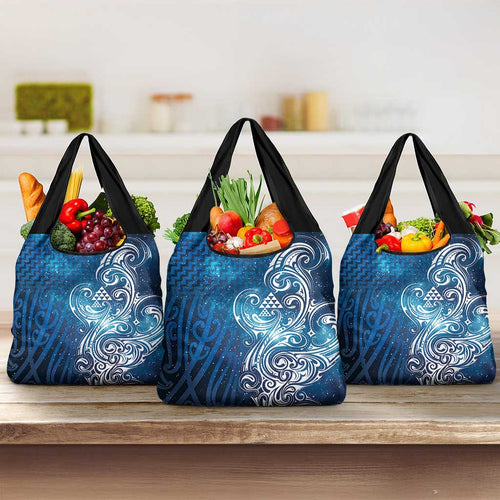 Matariki Galaxy Grocery Bag Maori Taniko Pattern