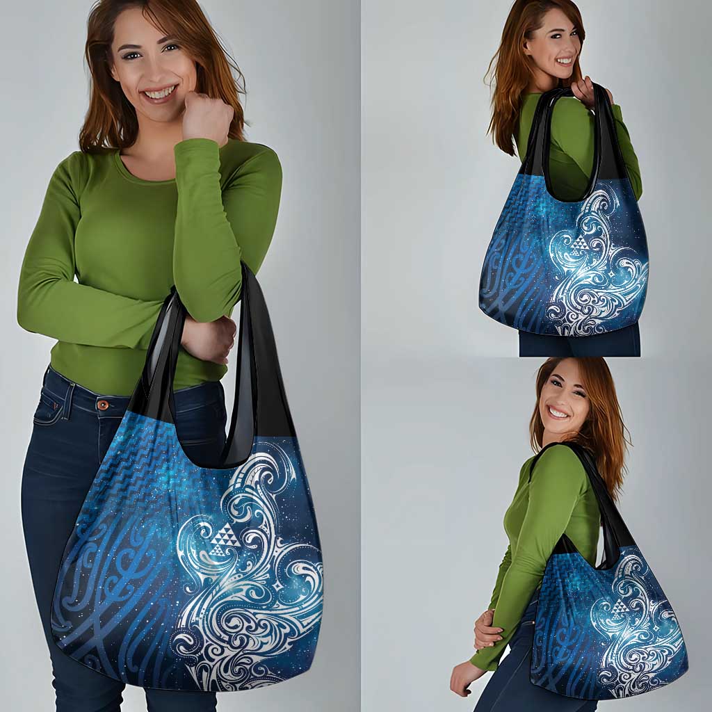 Matariki Galaxy Grocery Bag Maori Taniko Pattern