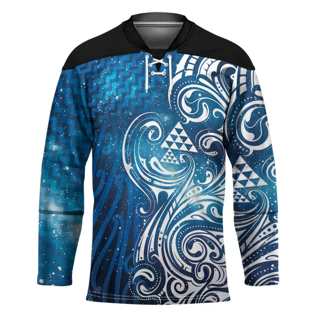 Matariki Galaxy Hockey Jersey Maori Taniko Pattern