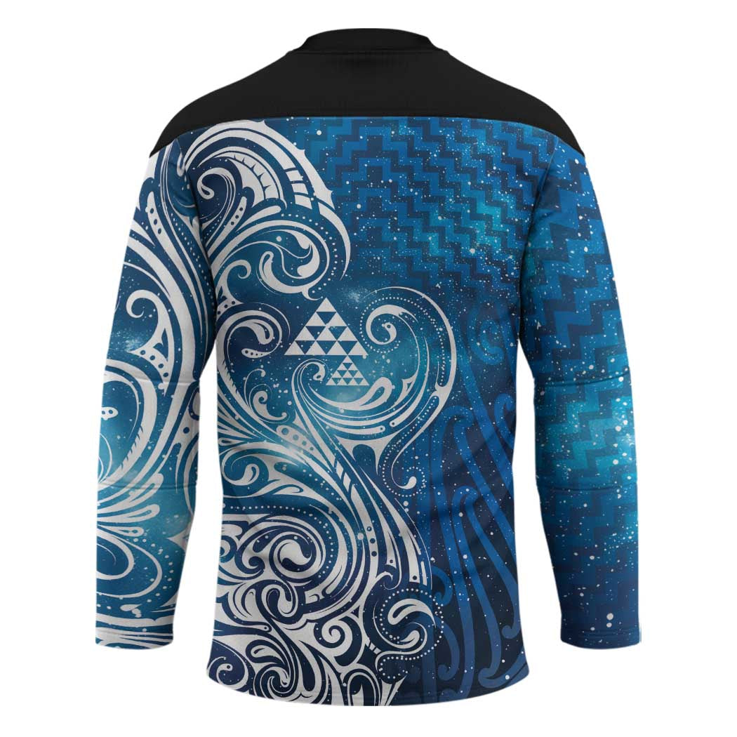 Matariki Galaxy Hockey Jersey Maori Taniko Pattern
