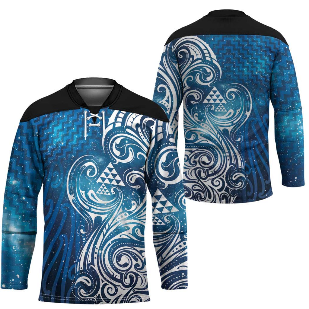 Matariki Galaxy Hockey Jersey Maori Taniko Pattern