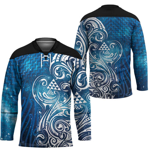 Matariki Galaxy Hockey Jersey Maori Taniko Pattern