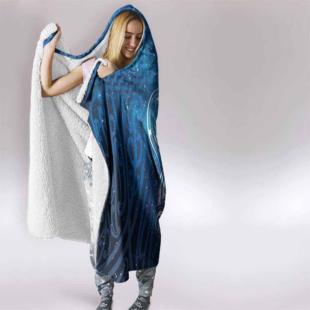 Matariki Galaxy Hooded Blanket Maori Taniko Pattern