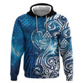 Matariki Galaxy Hoodie Maori Taniko Pattern