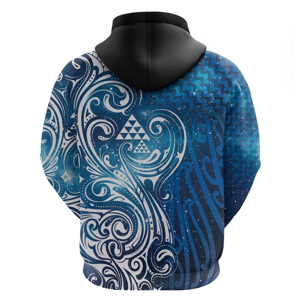 Matariki Galaxy Hoodie Maori Taniko Pattern