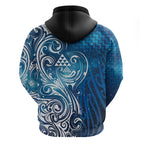 Matariki Galaxy Hoodie Maori Taniko Pattern