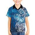 Matariki Galaxy Kid Hawaiian Shirt Maori Taniko Pattern
