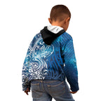Matariki Galaxy Kid Hoodie Maori Taniko Pattern