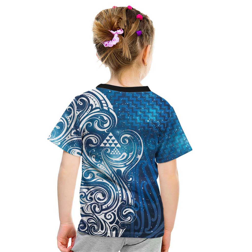 Matariki Galaxy Kid T Shirt Maori Taniko Pattern