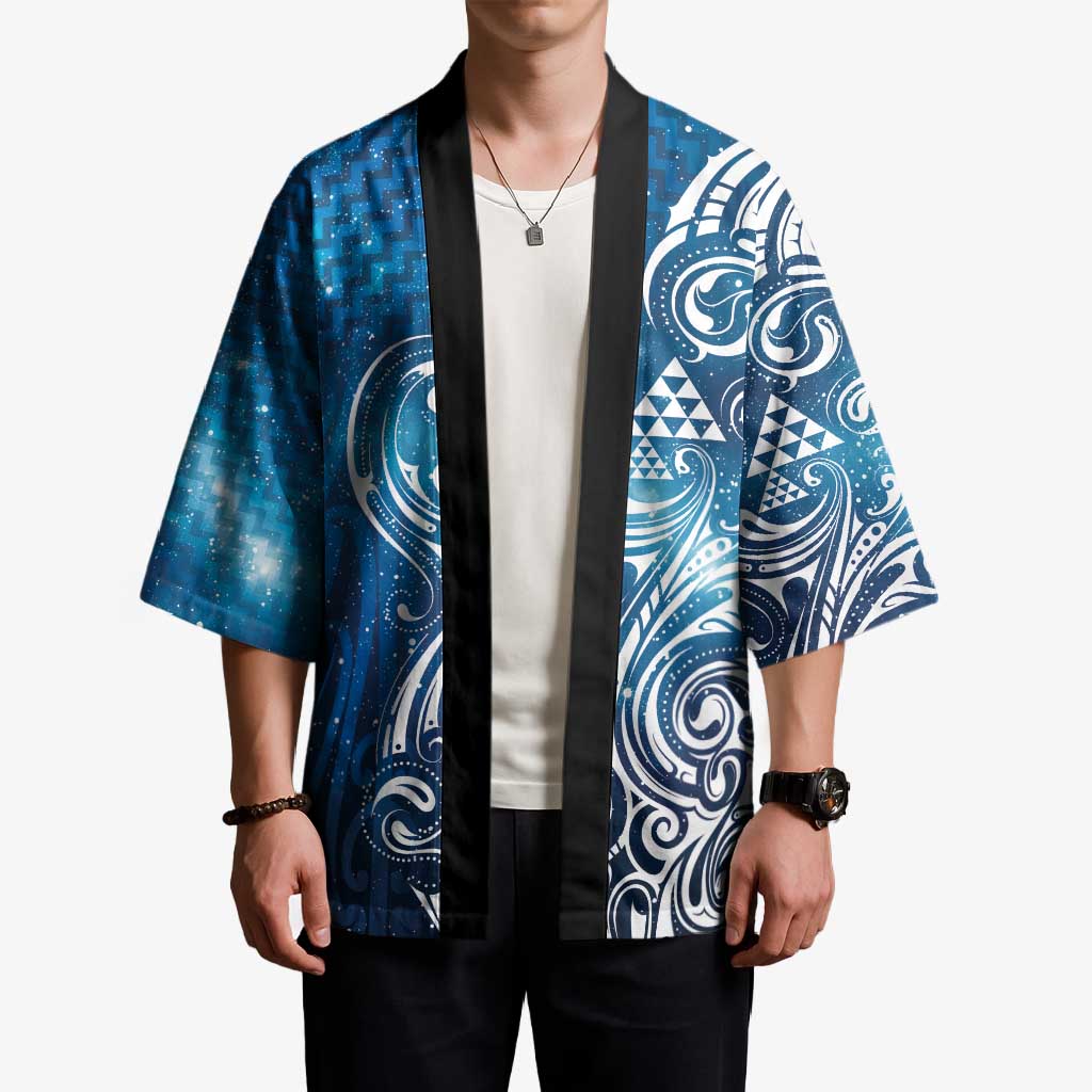Matariki Galaxy Kimono Maori Taniko Pattern