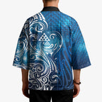 Matariki Galaxy Kimono Maori Taniko Pattern