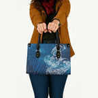 Matariki Galaxy Leather Bag Maori Taniko Pattern