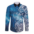 Matariki Galaxy Long Sleeve Button Shirt Maori Taniko Pattern