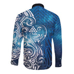 Matariki Galaxy Long Sleeve Button Shirt Maori Taniko Pattern