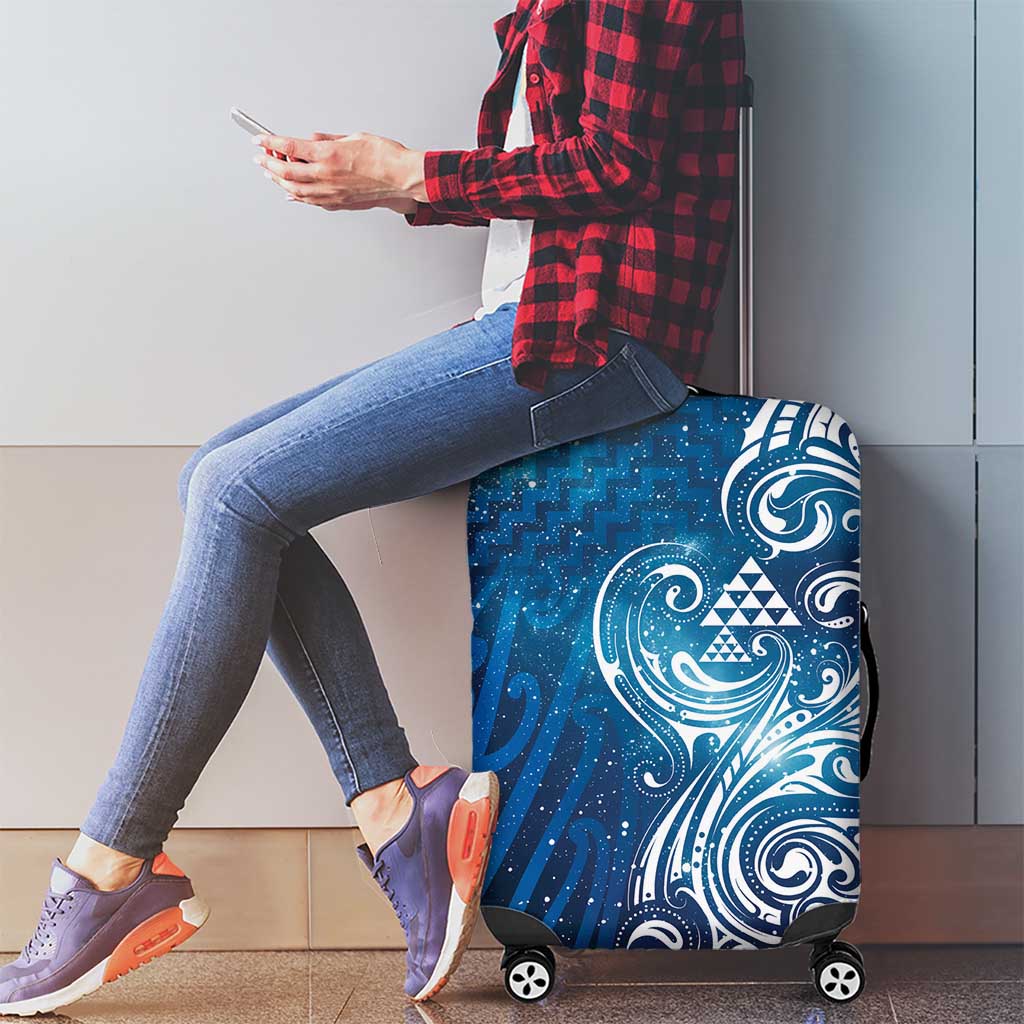 Matariki Galaxy Luggage Cover Maori Taniko Pattern