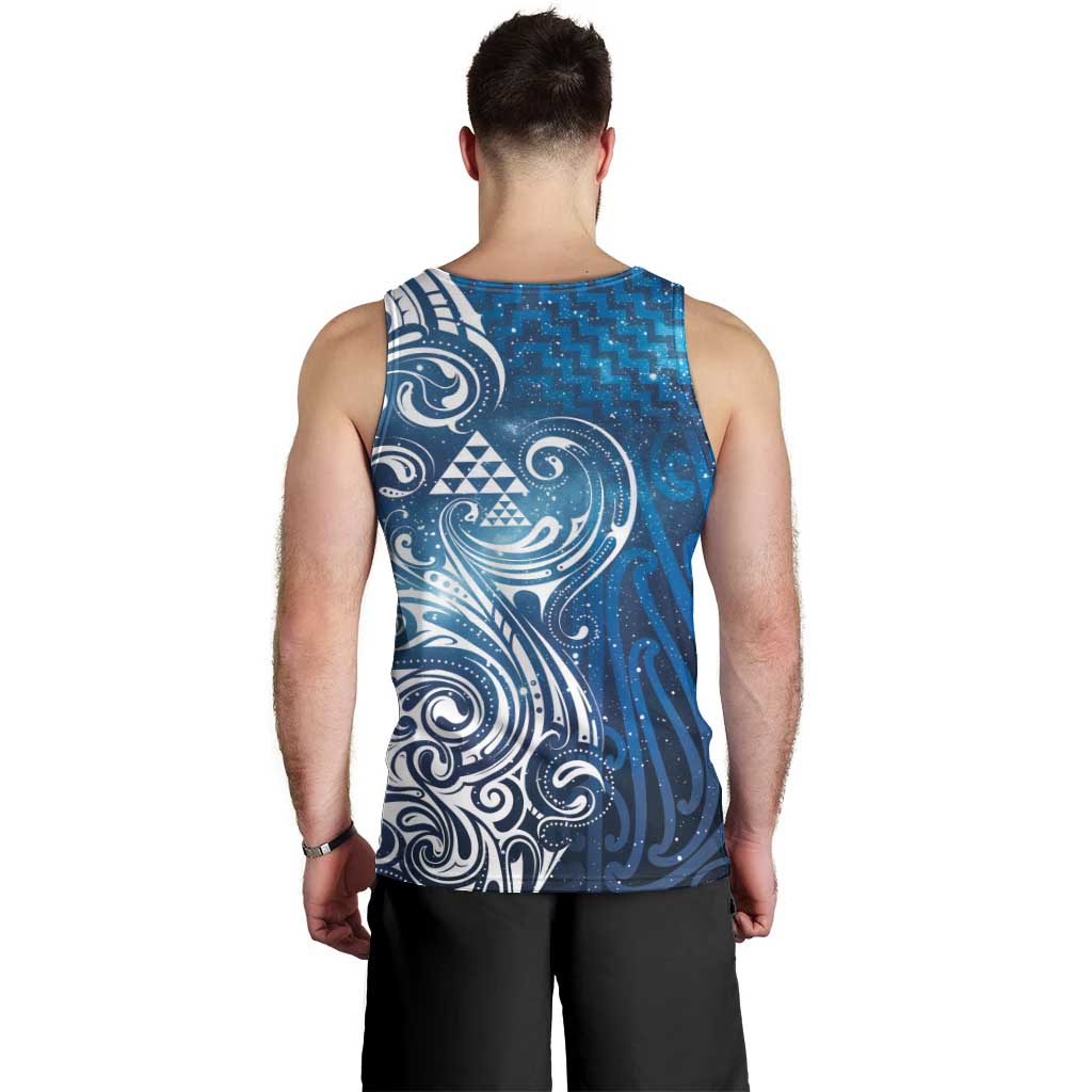 Matariki Galaxy Men Tank Top Maori Taniko Pattern
