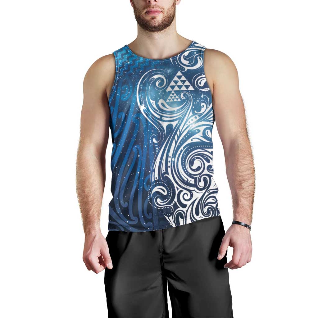 Matariki Galaxy Men Tank Top Maori Taniko Pattern