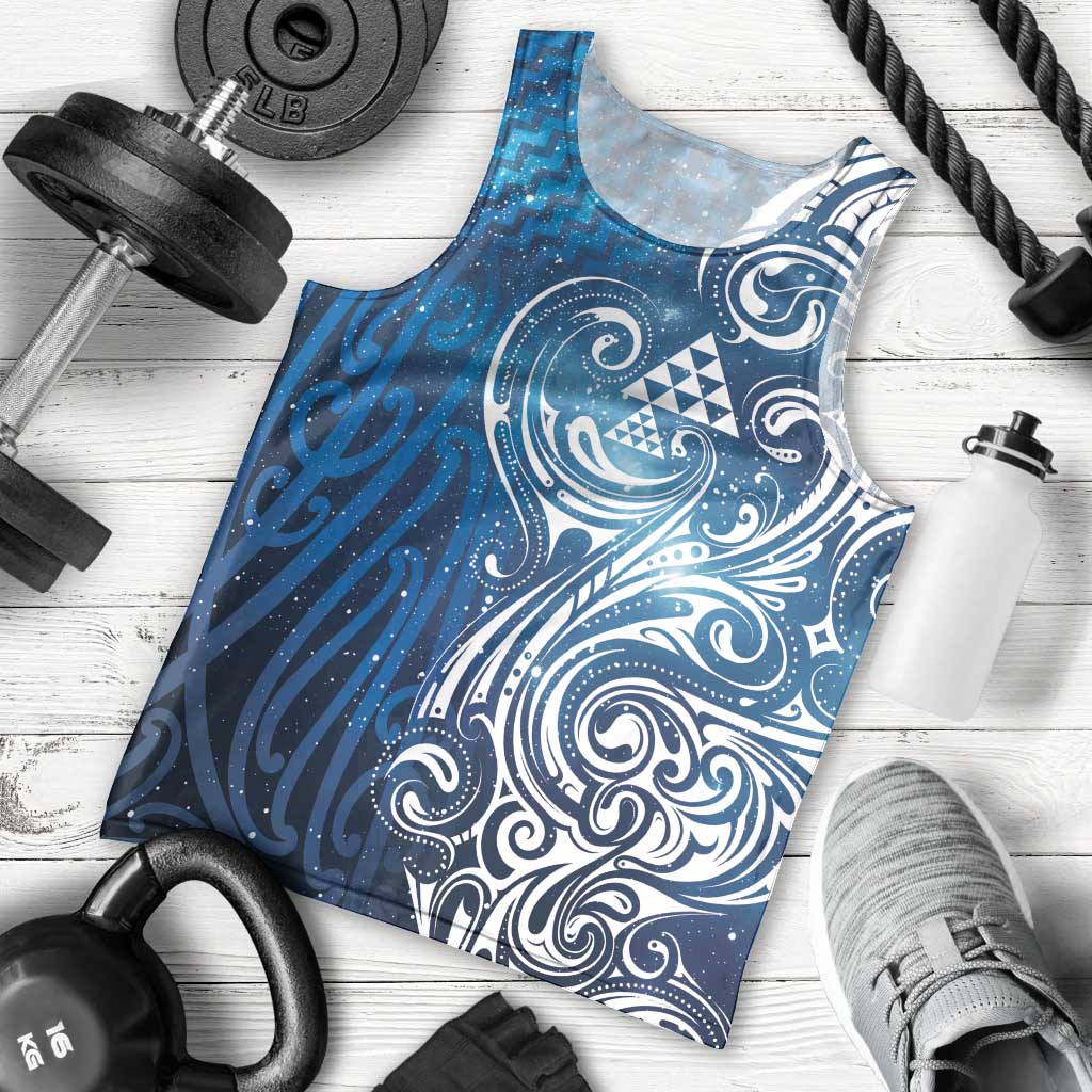 Matariki Galaxy Men Tank Top Maori Taniko Pattern