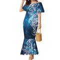 Matariki Galaxy Mermaid Dress Maori Taniko Pattern