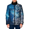 Matariki Galaxy Padded Jacket Maori Taniko Pattern