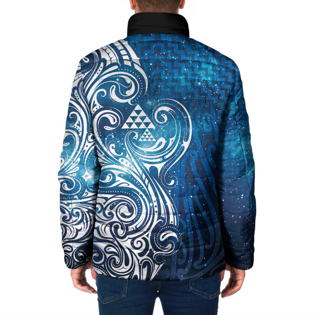 Matariki Galaxy Padded Jacket Maori Taniko Pattern