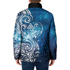 Matariki Galaxy Padded Jacket Maori Taniko Pattern