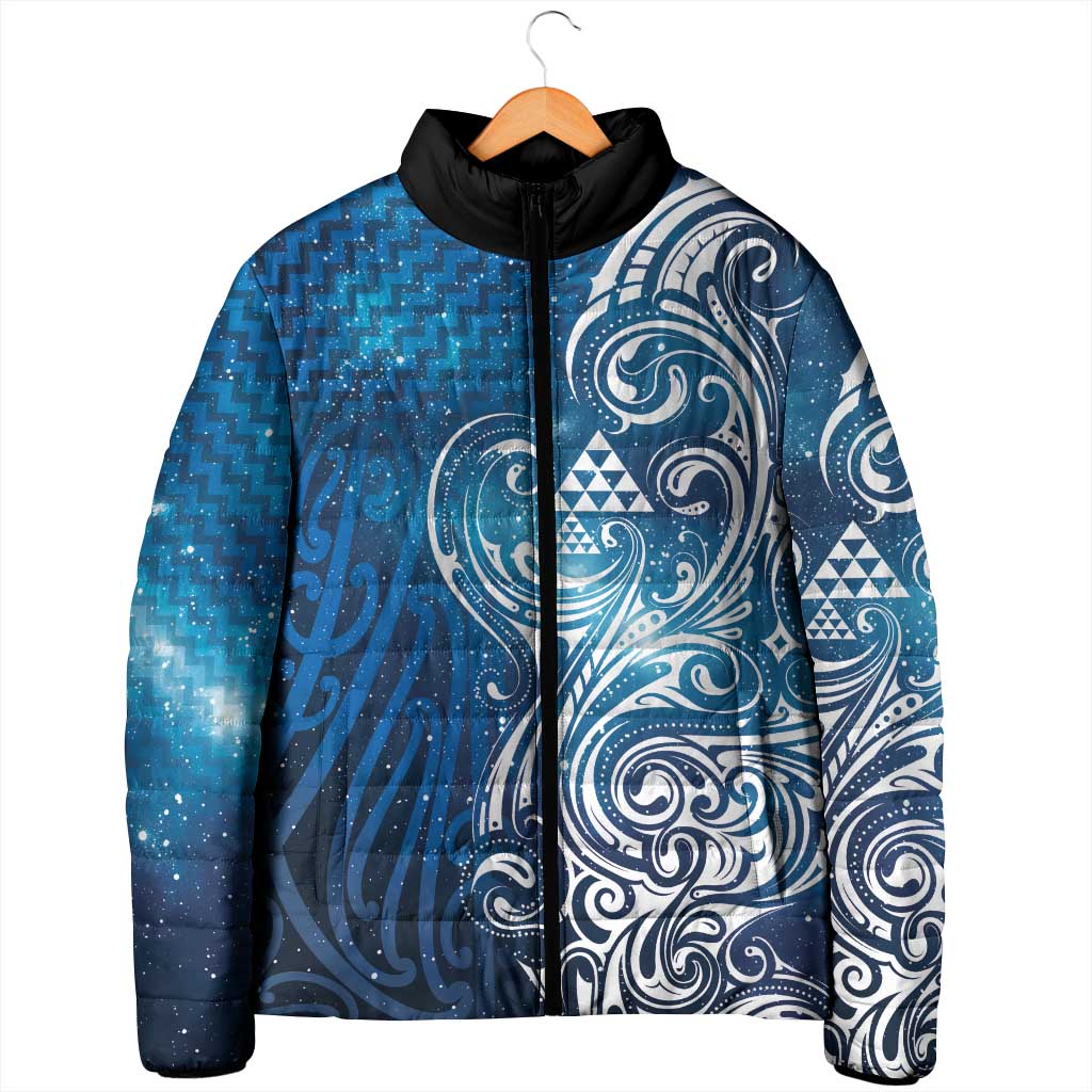 Matariki Galaxy Padded Jacket Maori Taniko Pattern