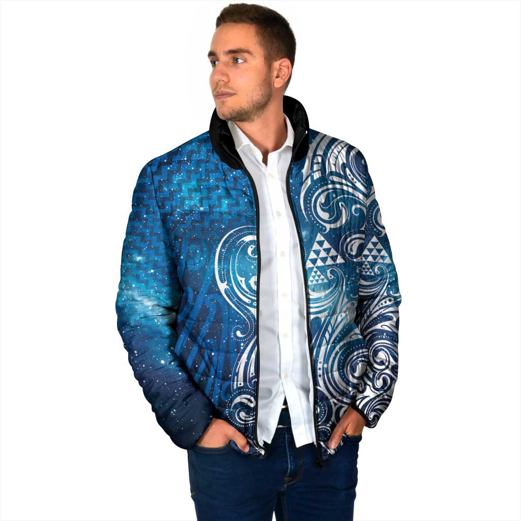 Matariki Galaxy Padded Jacket Maori Taniko Pattern