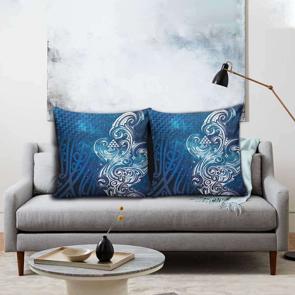 Matariki Galaxy Pillow Cover Maori Taniko Pattern